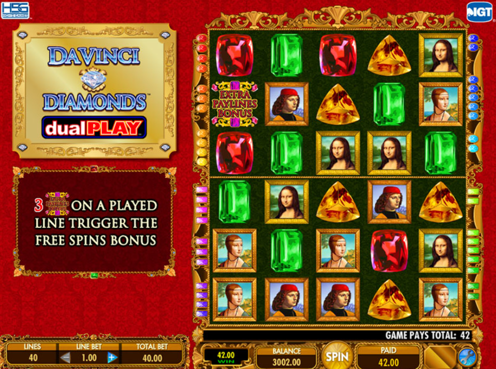 Da Vinci Diamonds Dual Play Slot 3